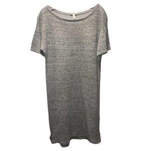 Eileen Fisher Gray Linen Cotton Blend Shirt Dress Size X-Smalll Midi